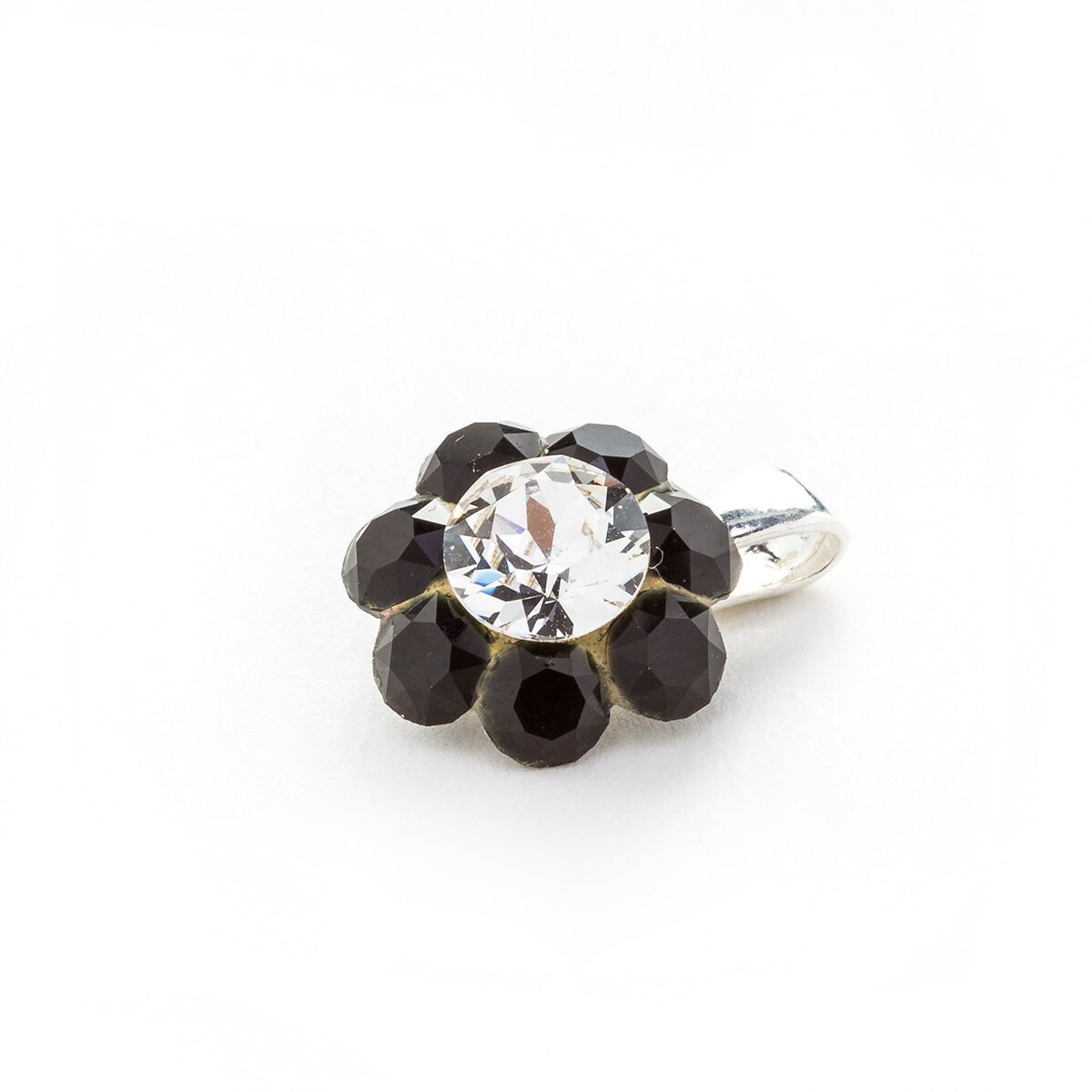 Pandantiv Argint DaviCrystals cu cristale floare M jet