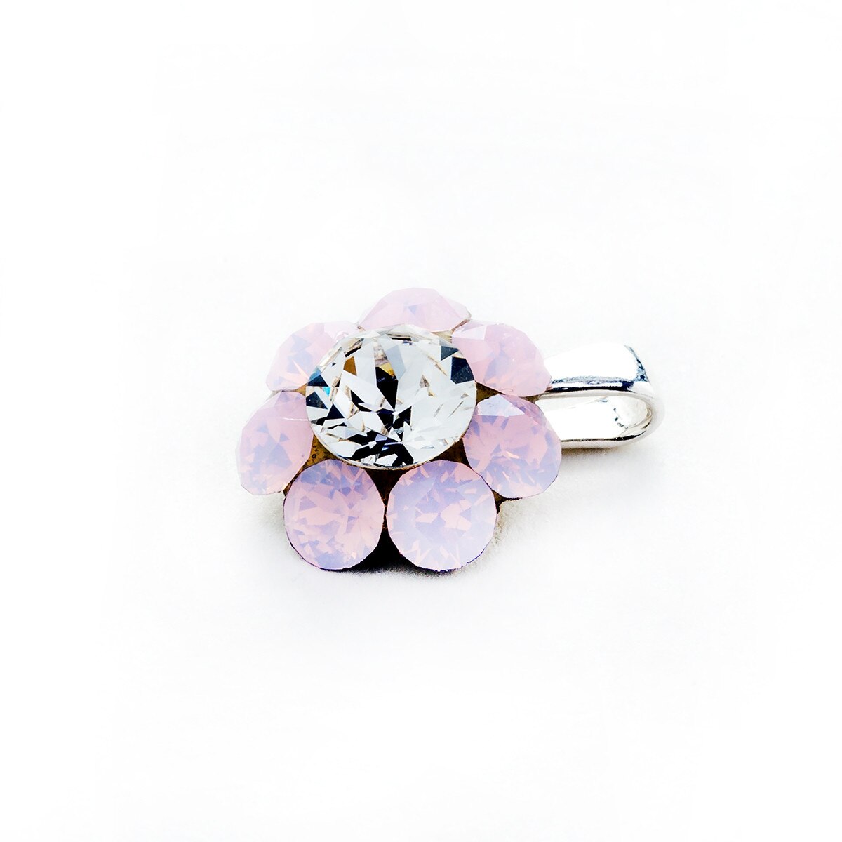 Pandantiv Argint DaviCrystals cu cristale Swarovski floare M rose water opal