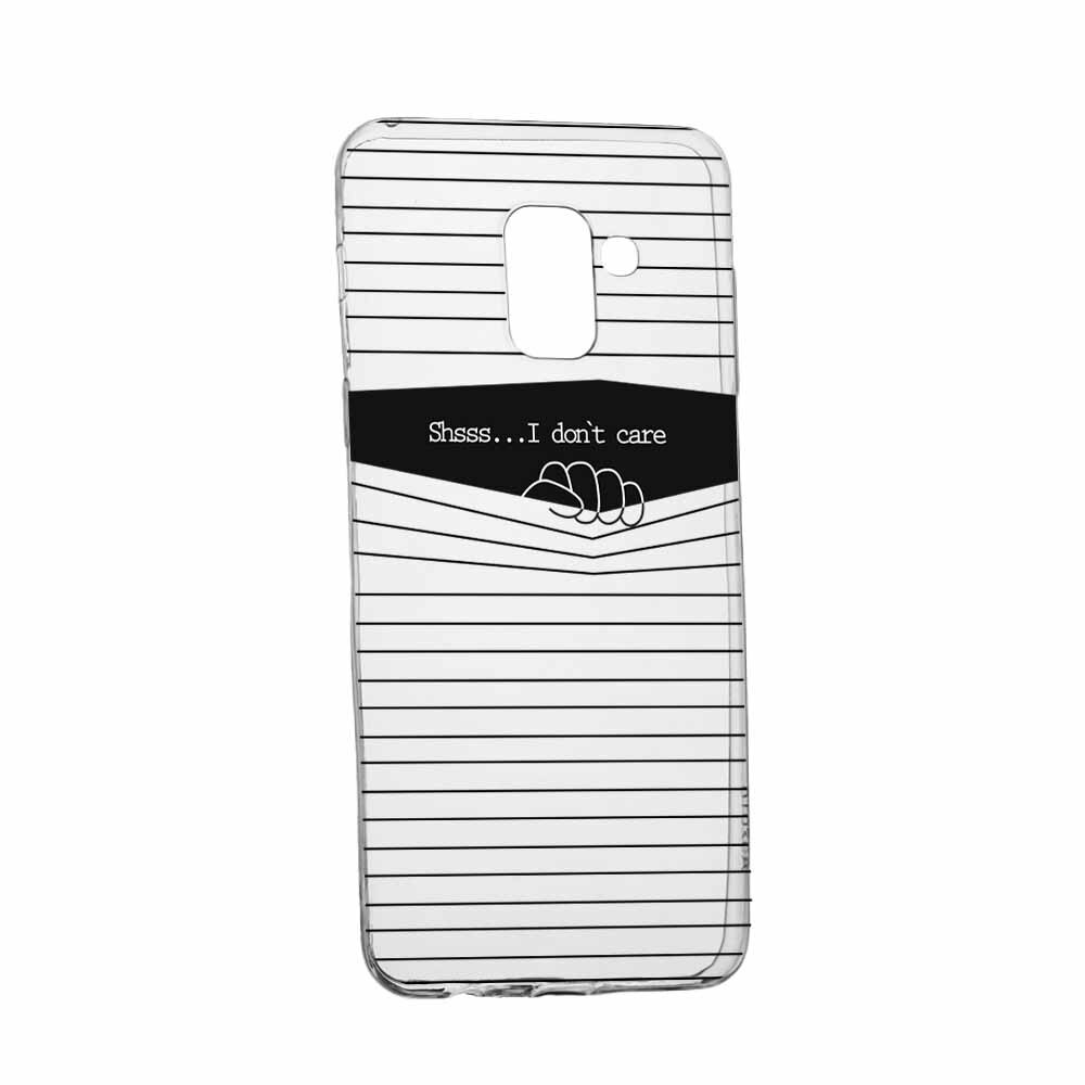 Husa Silicon, Transparent, Slim, I Dont Care, Samsung J6 2018