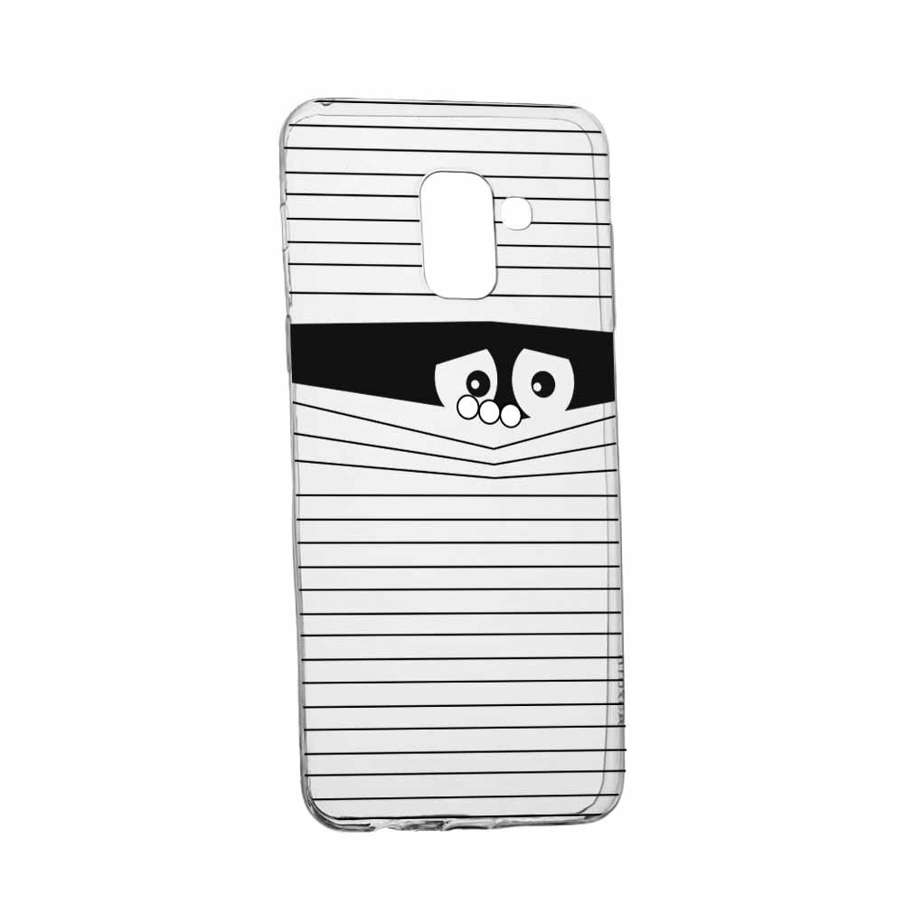 Husa Silicon, Transparent, Slim, Look Black, Samsung J6 2018
