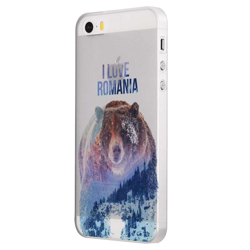 Husa Silicon, Transparent, Slim, I Love Romania, Xiaomi Mi5S