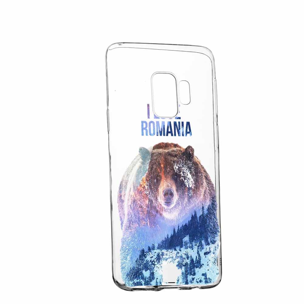 Husa Silicon, Transparent, Slim, I Love Romania, Samsung J4 2018