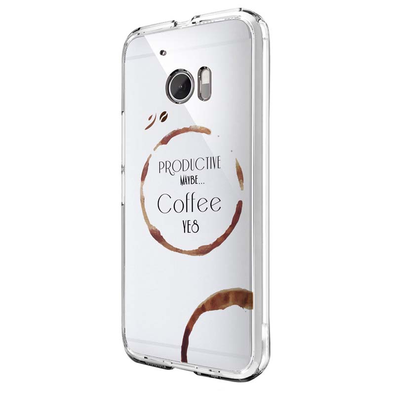 Husa Silicon, Transparent, Slim, Coffee, HTC U Ultra