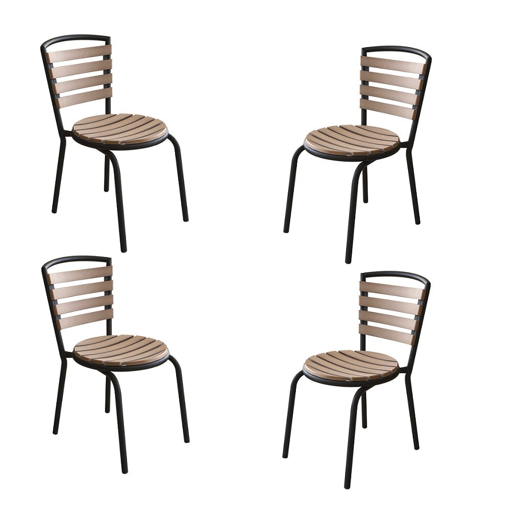 Set 4 scaune POLYWOOD NATURAL 77x40cm