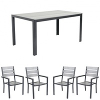 set gradinaterasa masa dreptunghiulara cadru aluminiu polywood grey 150x90x74cm cu 4 scaune 60x57x89cm imagen 24_0_
0