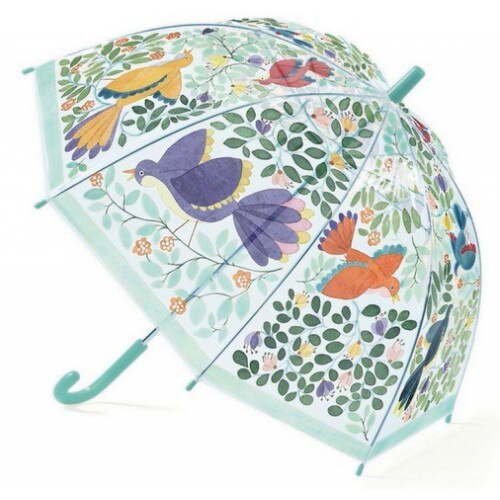 Umbrela pentru copii cu flori si pasari