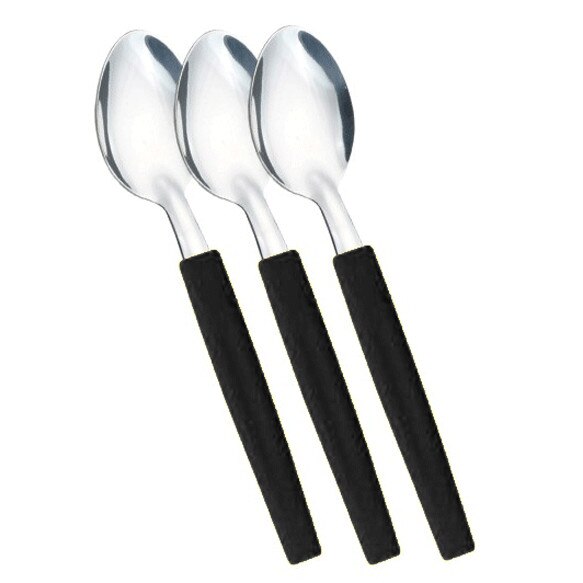 Lingurita desert set 3 bucati SIMONAGGIO BELIZE cu maner plastic culoare neagra