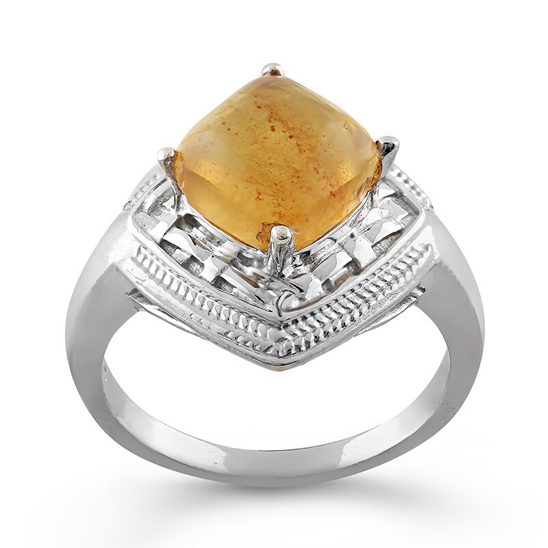 Inel Fantazzia Argint 925 Chihlimbar, 61 R6243AMBER