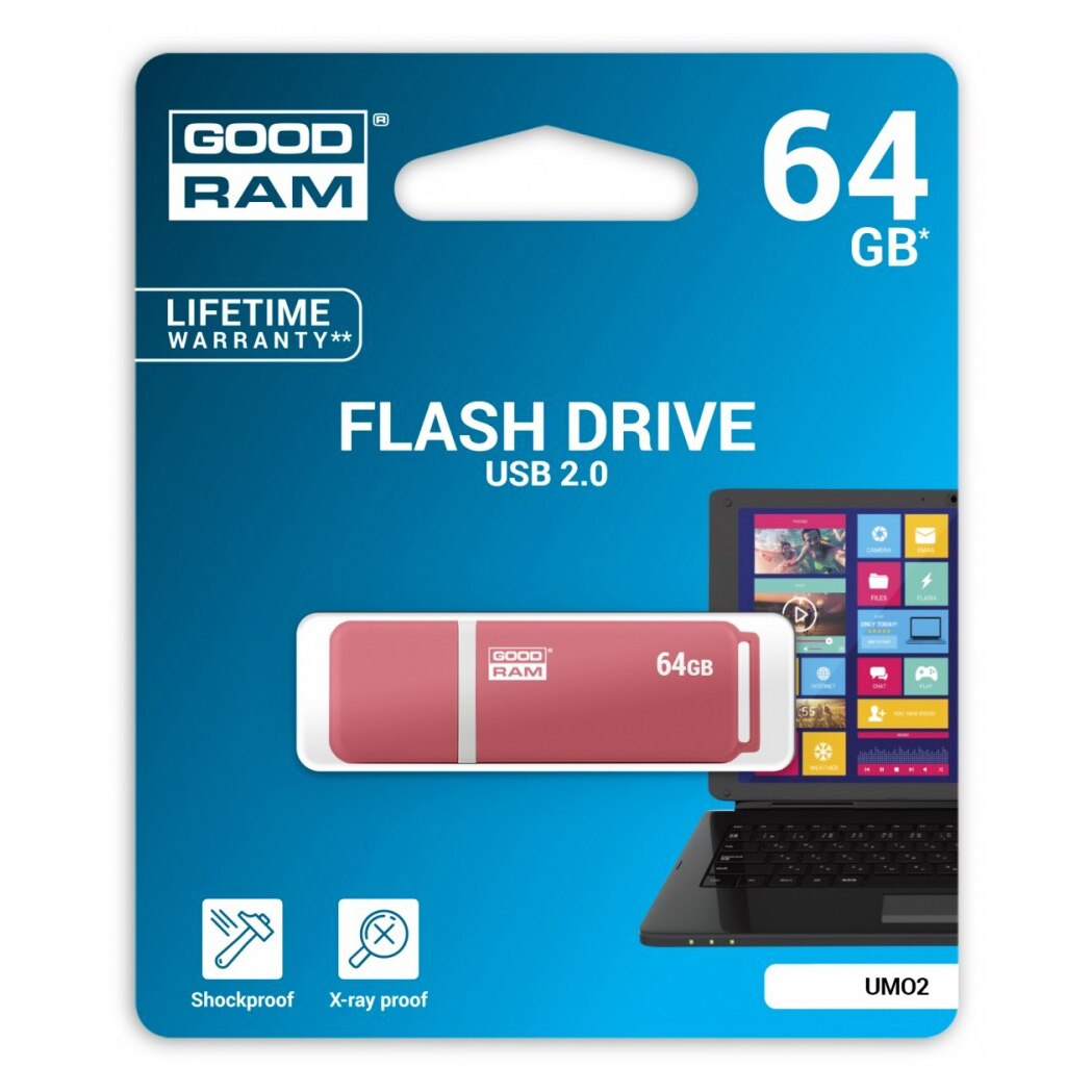 Memorie USB GoodRam UMO2, 64GB, USB 2.0, Portocaliu