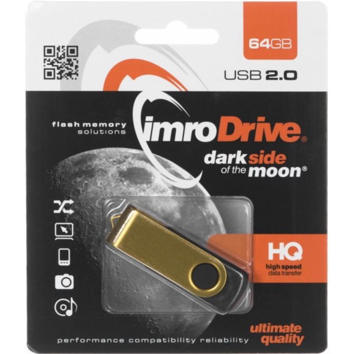 IMRO AXIS USB 2.0 64GB fekete-arany pendrive