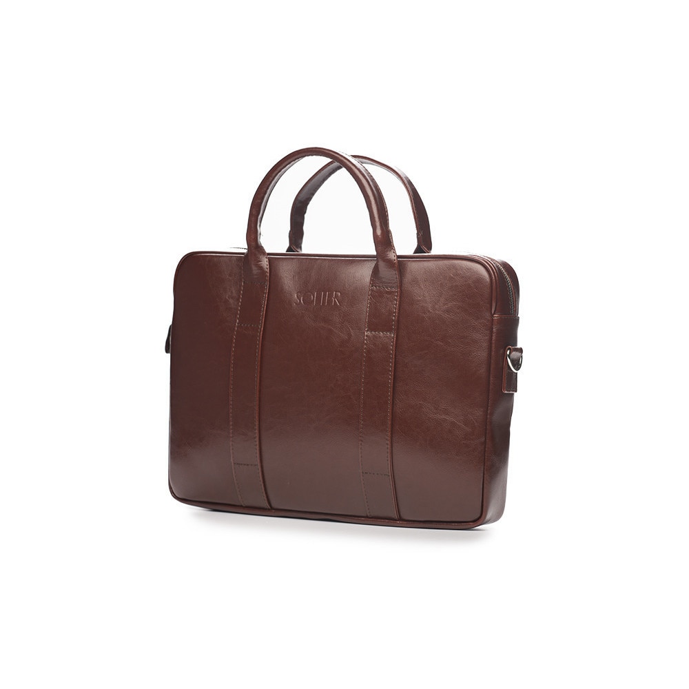 Geanta laptop Solier Edynburg din piele naturala, 15.4