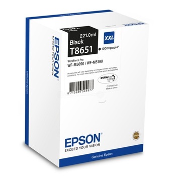 Cartus cerneala Epson T8651 / WF-M5X90DW, Negru, 10000 pagini Cartus cerneala Epson T8651 / WF-M5X90DW, Negru, 10000 pagini