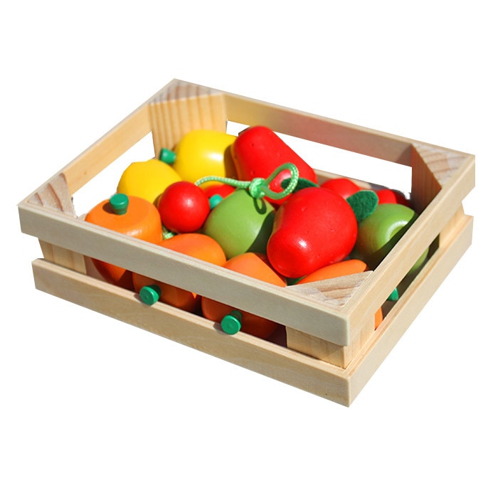 Ladita cu fructe din lemn pentru fete si baieti, Multicolor