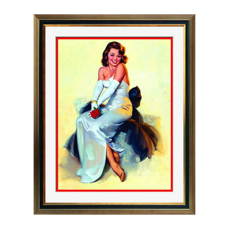 Fototapet Simulare Tablou, Vintage Pin-Up - ST-VP-001, 45 x 55 cm