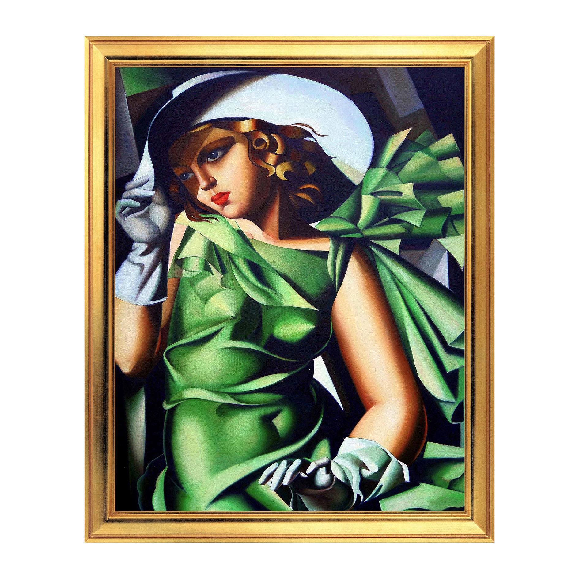 Fototapet Simulare Tablou, Arta Sec. XX, Tamara de Lempicka - Girl with Gloves - ST-ASD-208, 40 x 50 cm
