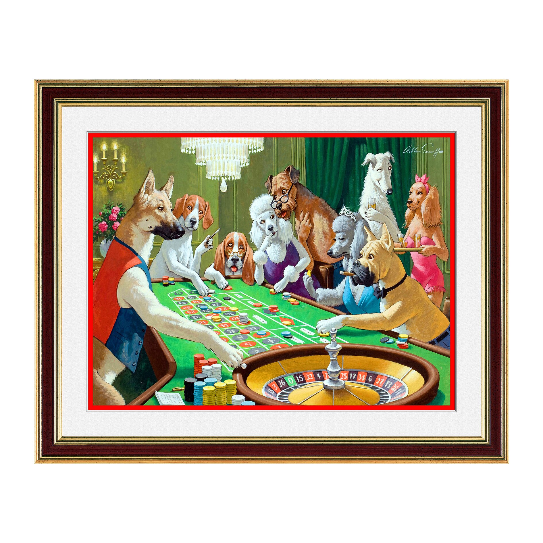 Fototapet Simulare Tablou, Gambling Animals - ST-GAN-006, 45 x 55 cm