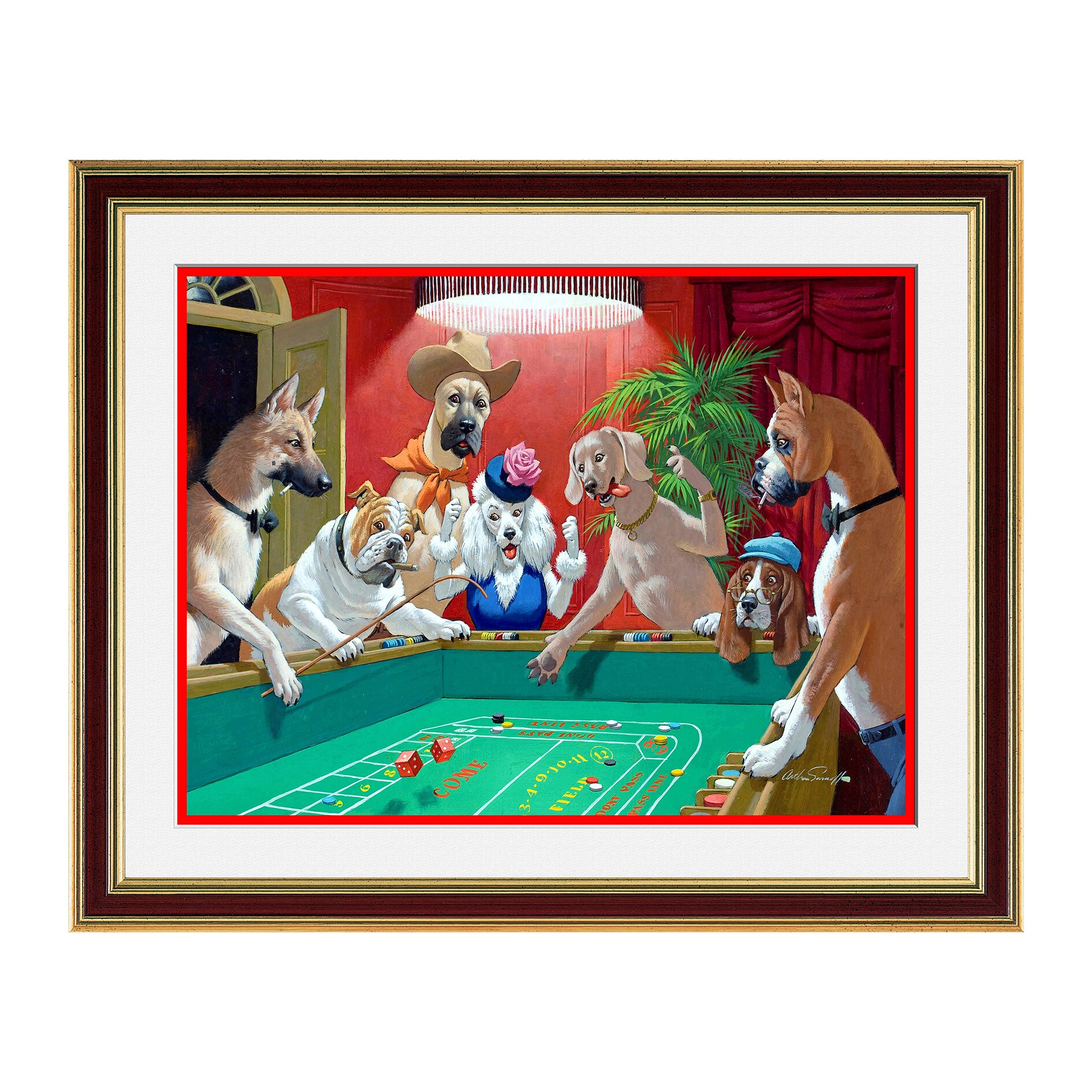 Fototapet Simulare Tablou, Gambling Animals - ST-GAN-003, 45 x 55 cm