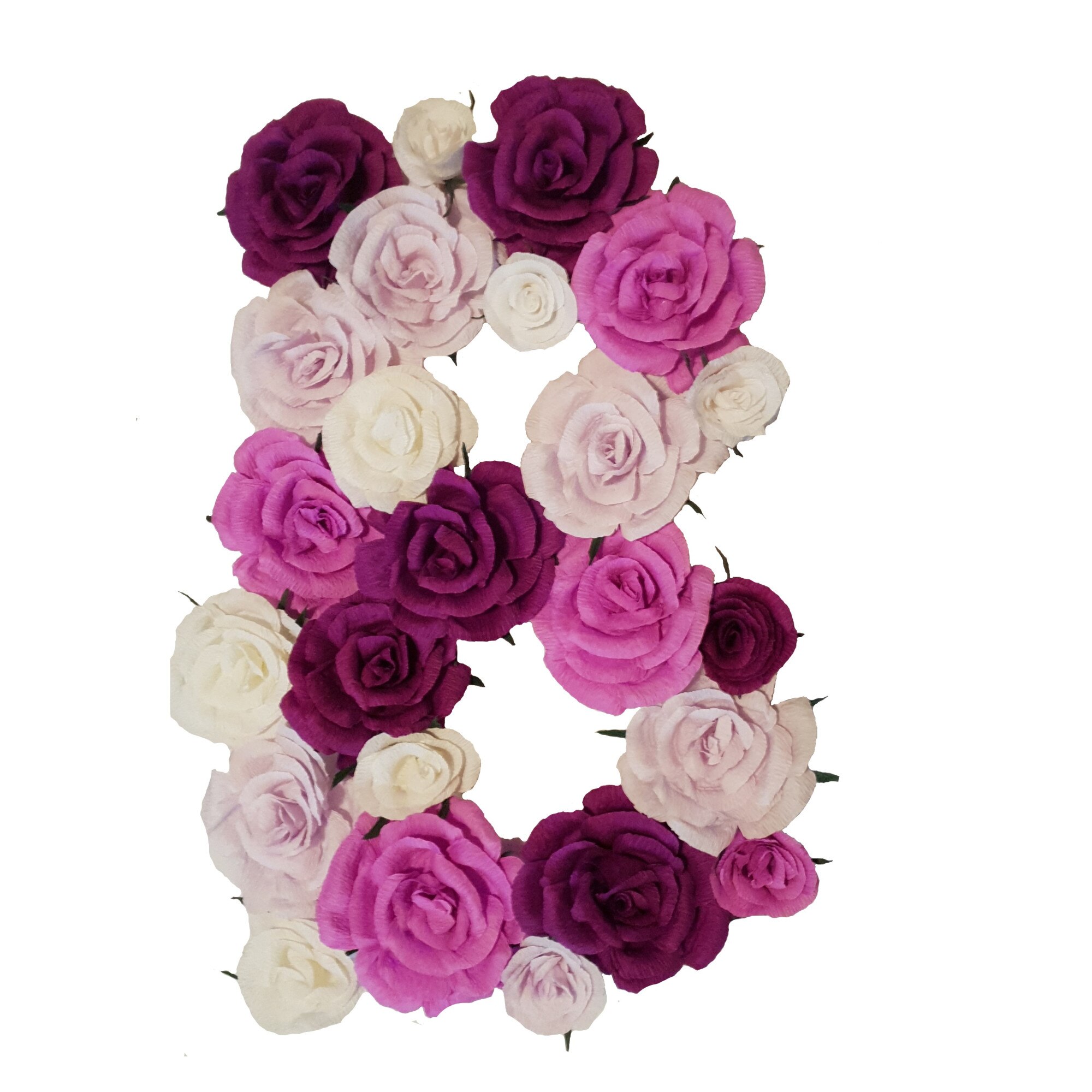 Litera volumetrica B Handmade Minis Boutique, alb cu mov