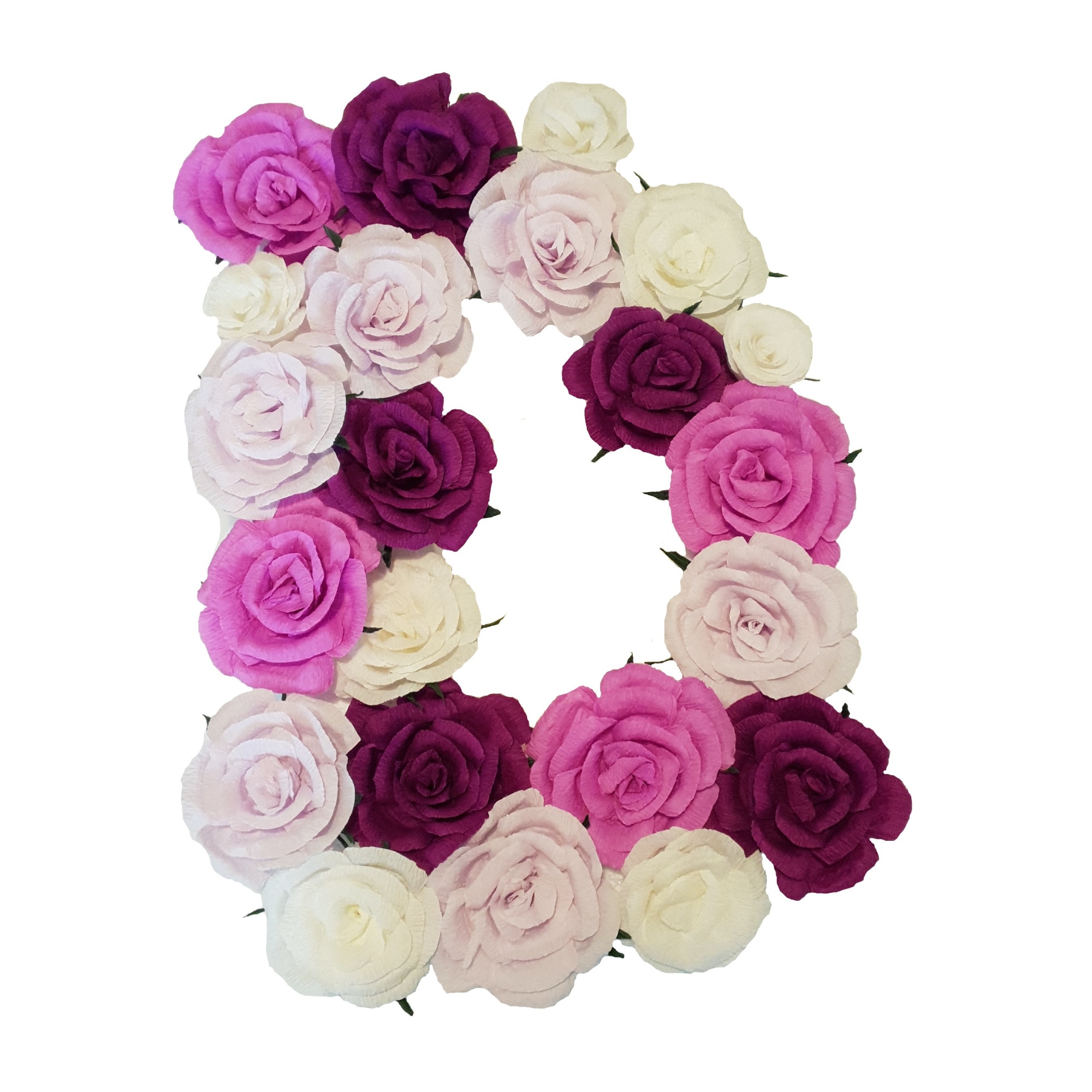 Litera volumetrica D Handmade Minis Boutique, alb cu mov