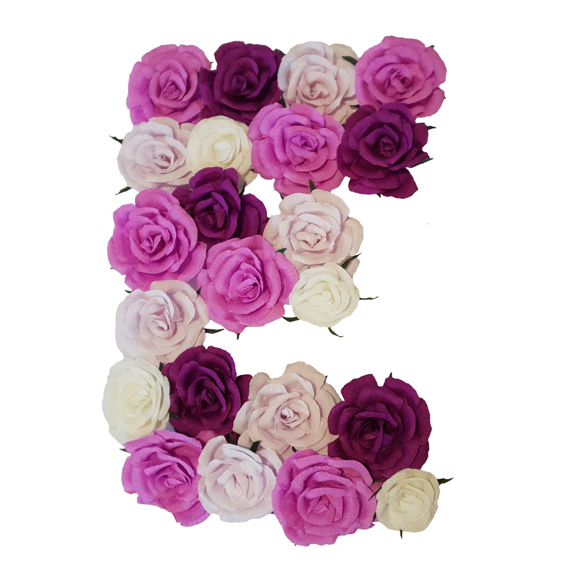 Litera volumetrica E Handmade Minis Boutique, alb cu mov