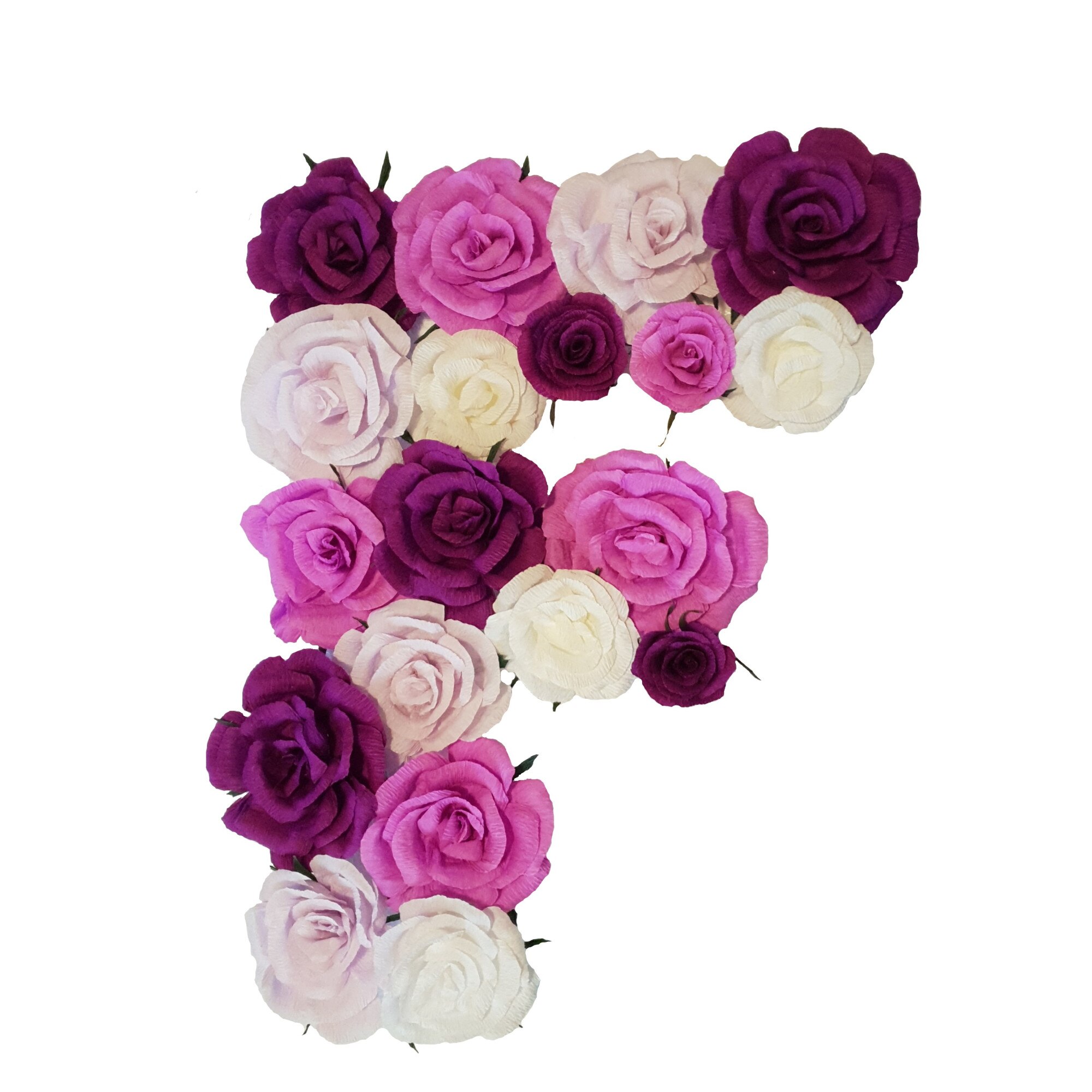 Litera volumetrica F Handmade Minis Boutique, alb cu mov