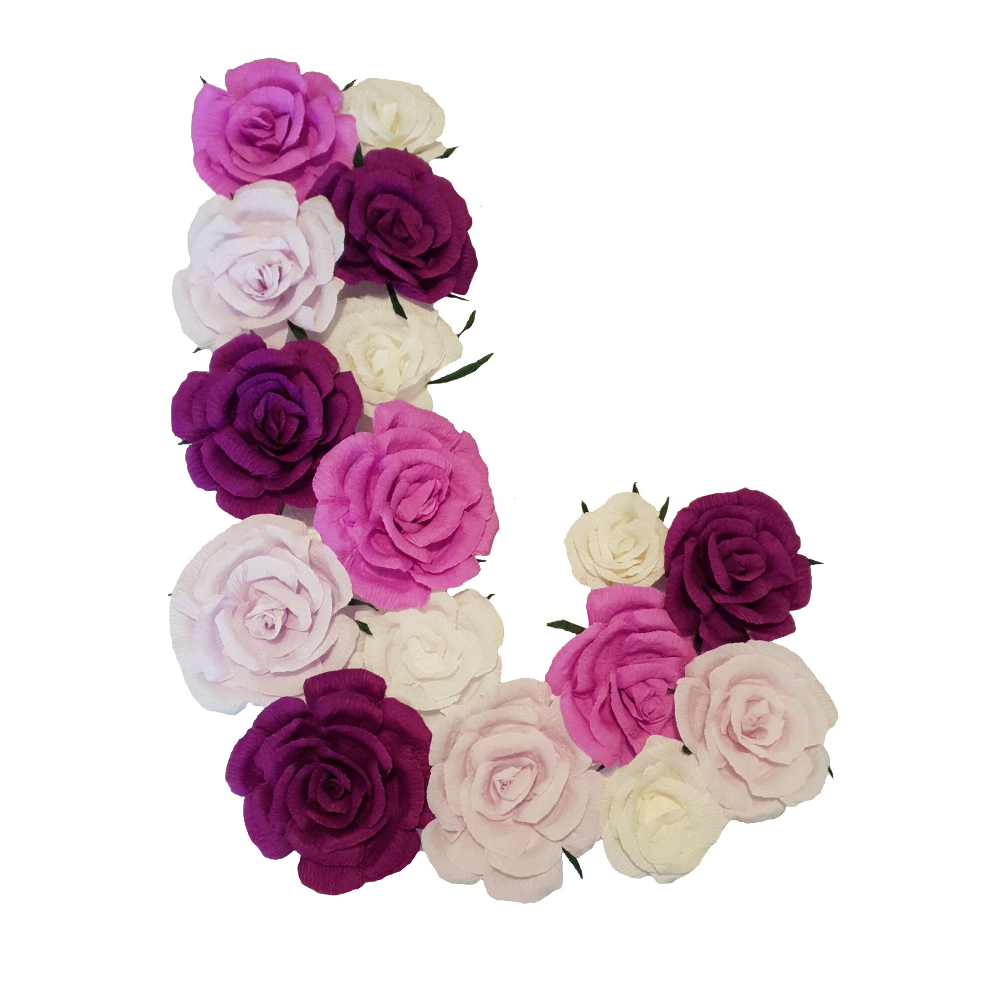 Litera volumetrica J Handmade Minis Boutique, alb cu mov