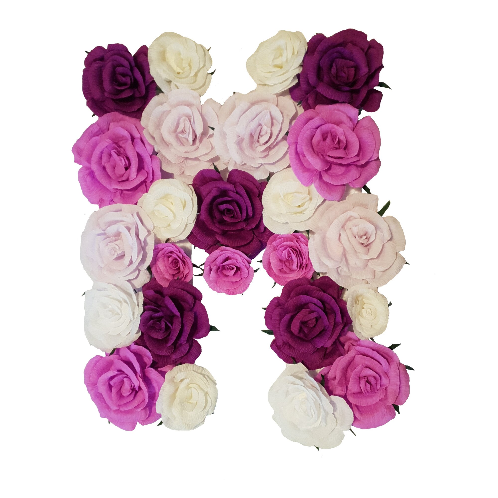 Litera volumetrica M Handmade Minis Boutique, alb cu mov