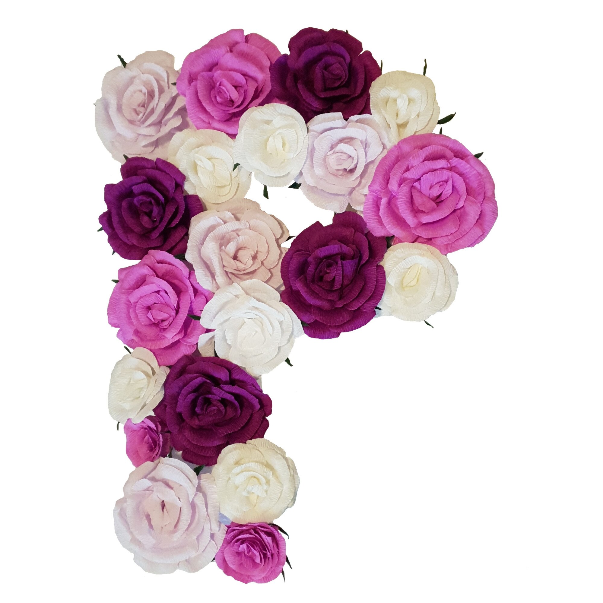 Litera volumetrica P Handmade Minis Boutique, alb cu mov