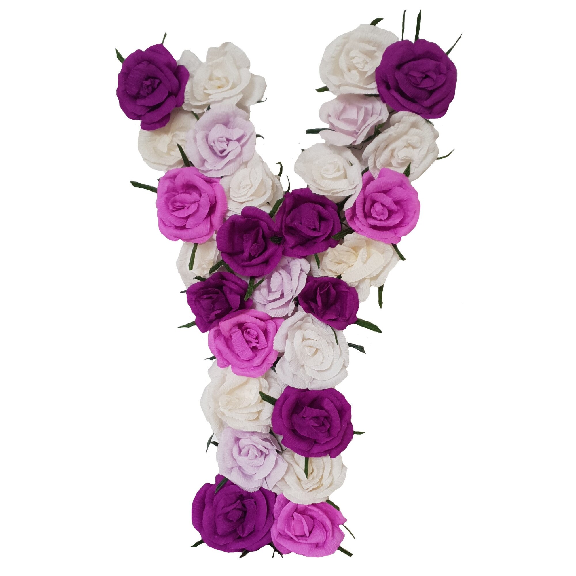 Litera volumetrica Y Handmade Minis Boutique, alb cu mov