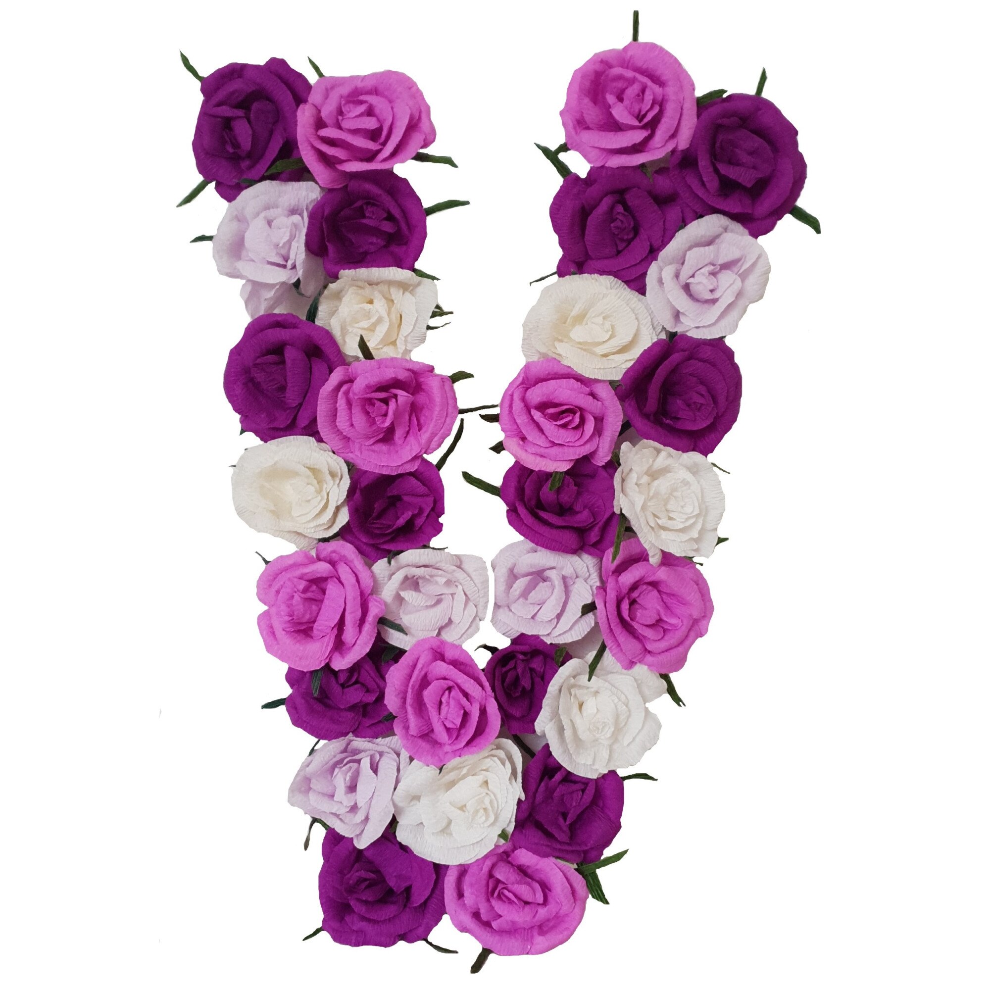 Litera volumetrica V Handmade Minis Boutique, alb cu mov