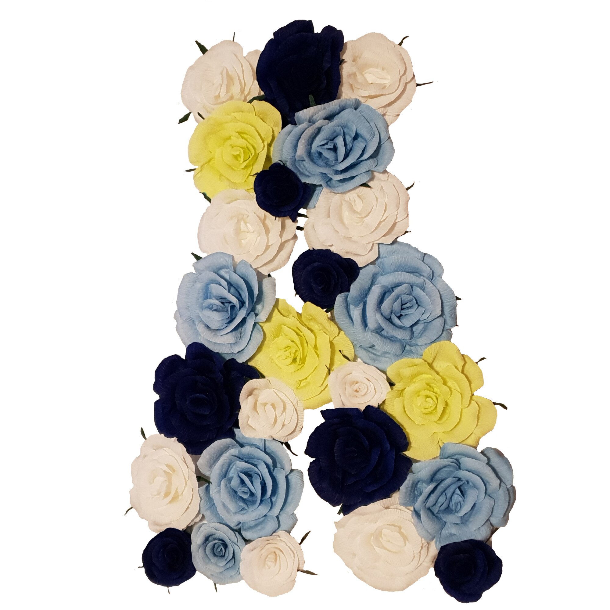 Litera volumetrica A Handmade Minis Boutique, alb, vernil si albastru