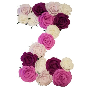 Litera volumetrica Z Handmade Minis Boutique, alb cu mov Litera volumetrica Z Handmade Minis Boutique, alb cu mov