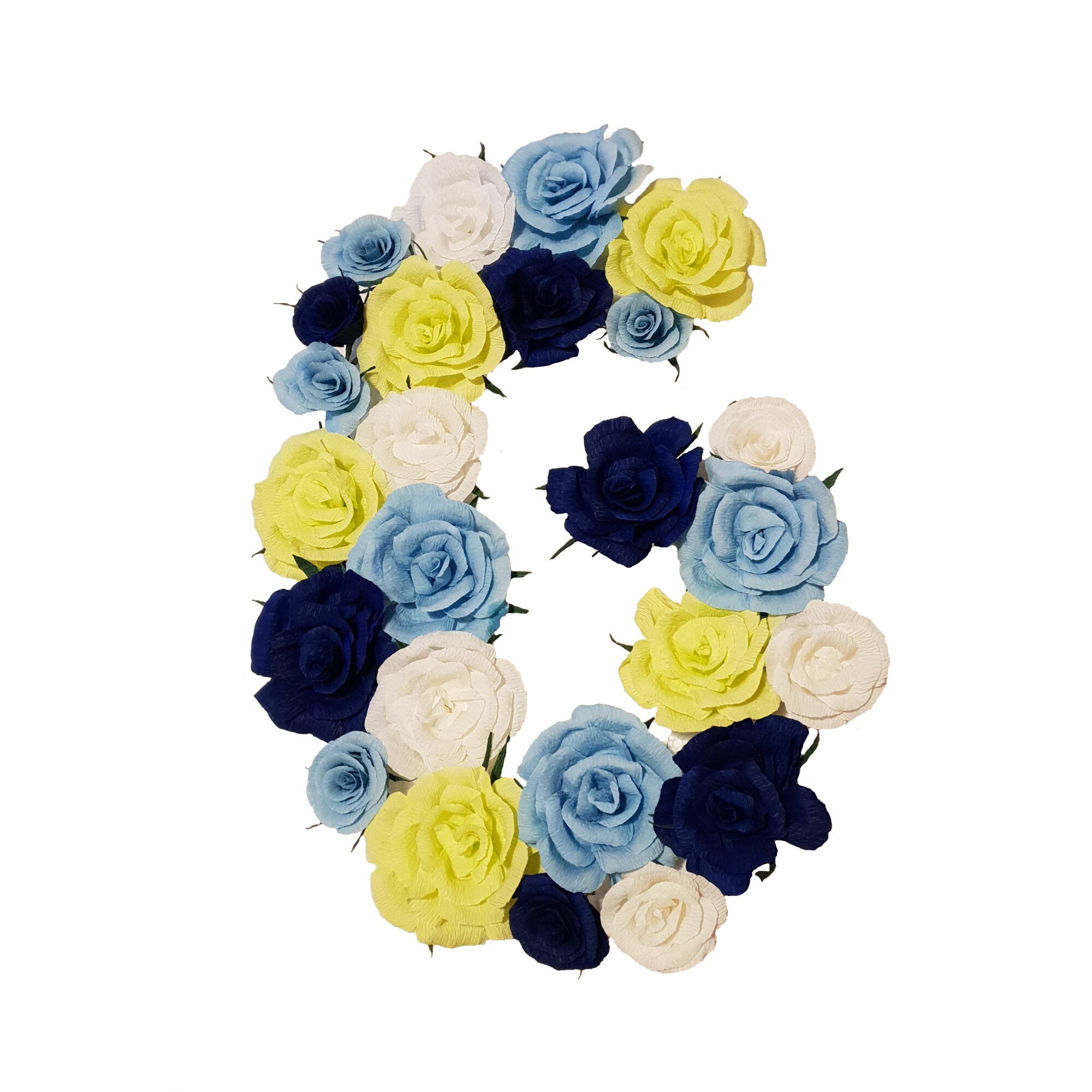 Litera volumetrica G Handmade Minis Boutique, alb, vernil si albastru