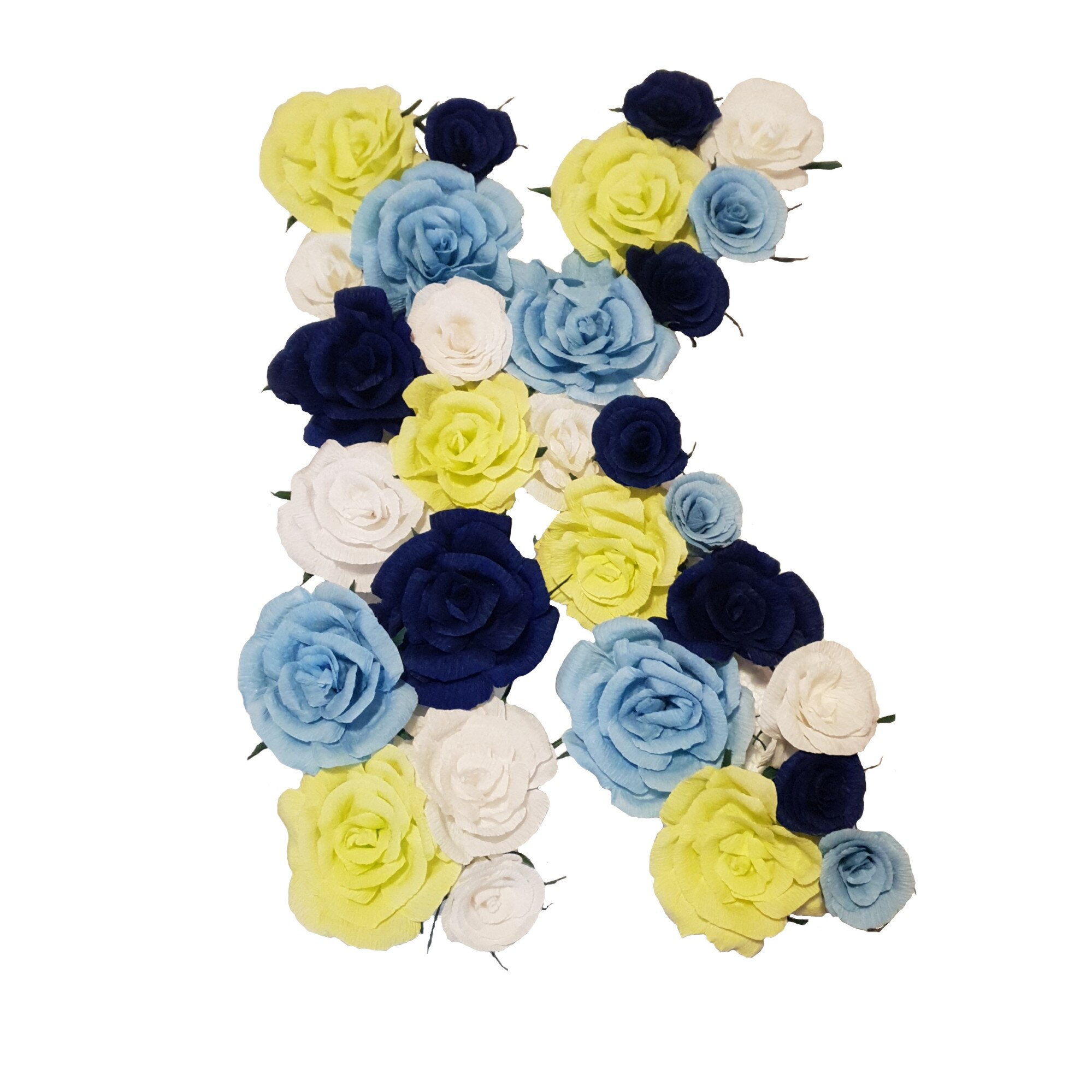 Litera volumetrica K Handmade Minis Boutique, alb, vernil si albastru