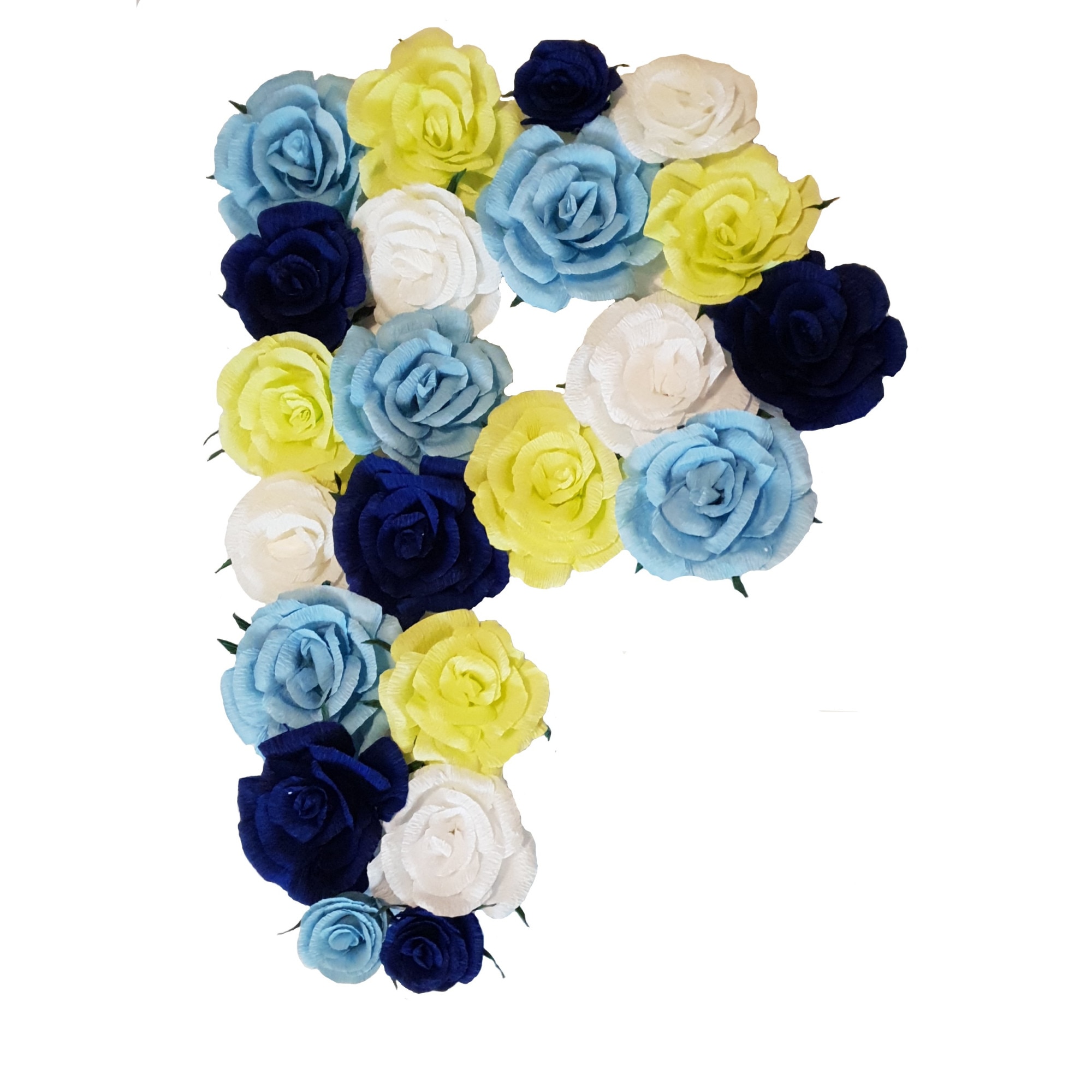 Litera volumetrica P Handmade Minis Boutique, alb, vernil si albastru