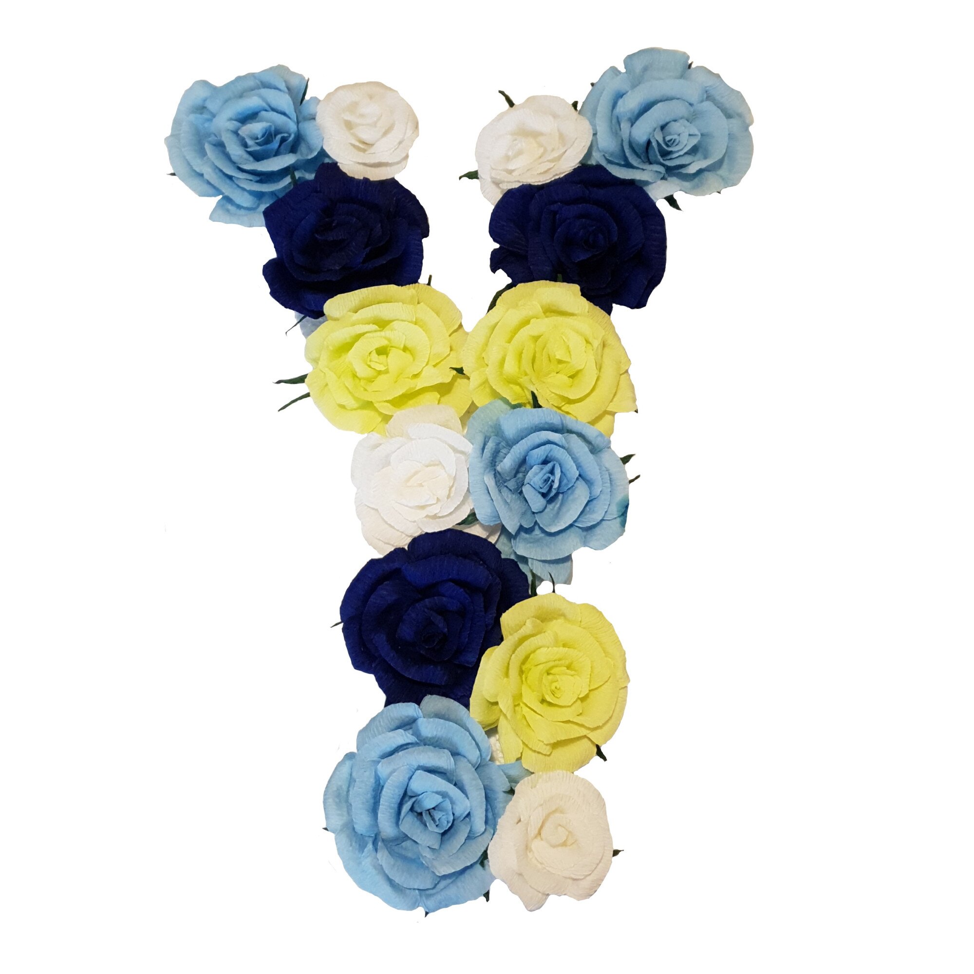 Litera volumetrica Y Handmade Minis Boutique, alb, vernil si albastru