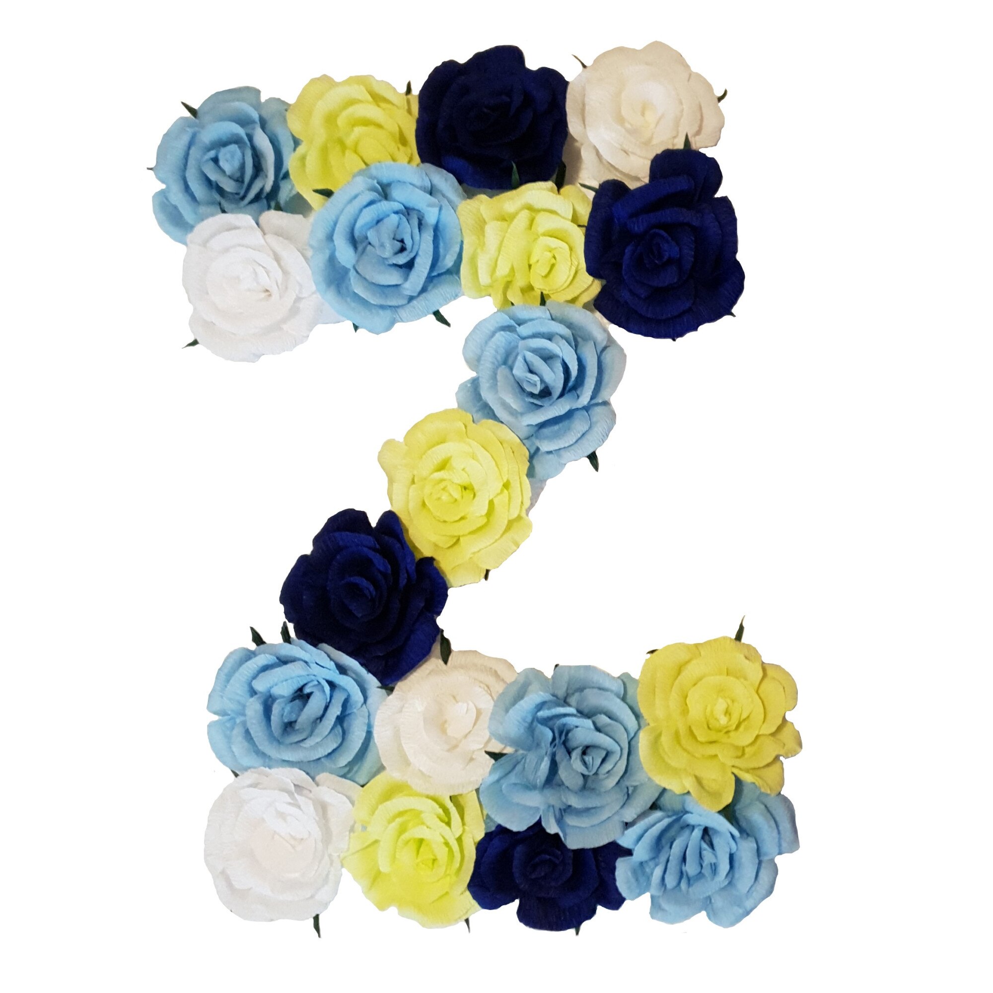 Litera volumetrica Z Handmade Minis Boutique, alb, vernil si albastru