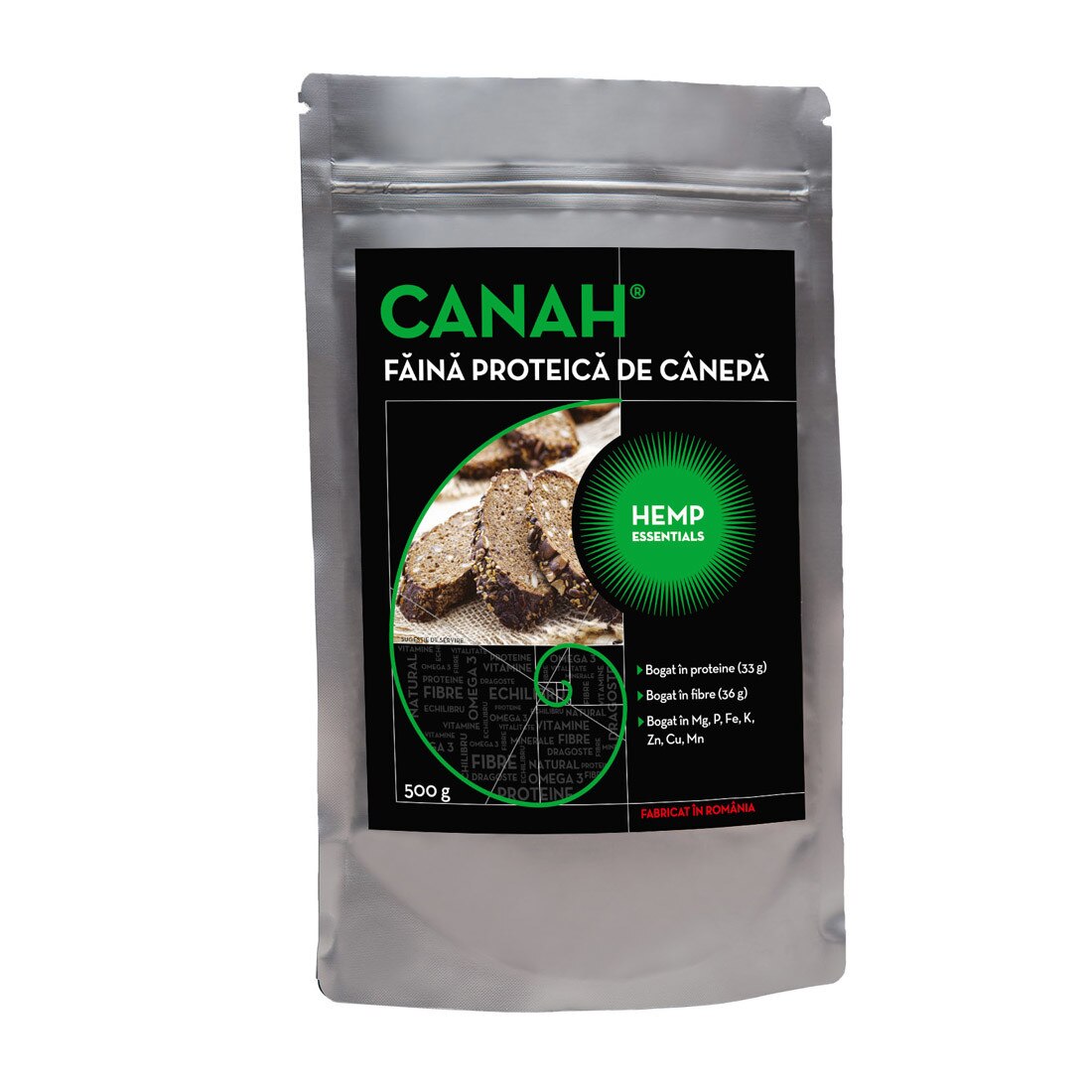 Faina proteica de canepa 500 g Canah