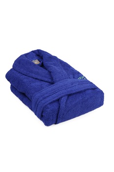 Beverly Hills Polo Club, Halat de baie unisex, 100% bumbac, 360 gr/m², Albastru, S-M Beverly Hills Polo Club, Halat de baie unisex, 100% bumbac, 360 gr/m², Albastru, S-M