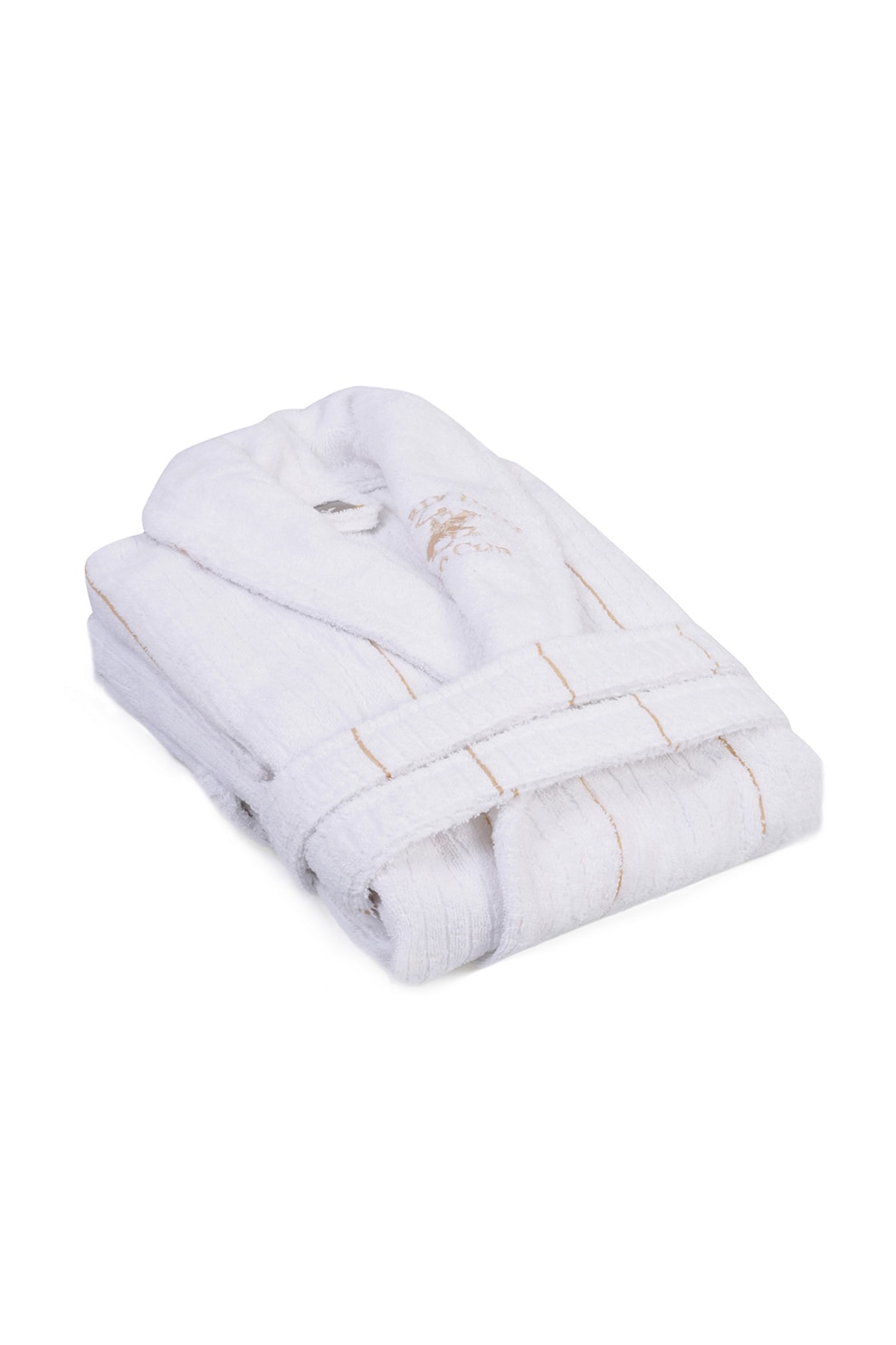 Beverly Hills Polo Club, Halat de baie unisex, 98% bumbac, 2% poliester, Alb, S-M