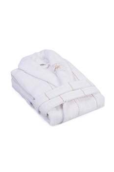 Beverly Hills Polo Club, Halat de baie unisex, 98% bumbac, 2% poliester, Alb, S-M Beverly Hills Polo Club, Halat de baie unisex, 98% bumbac, 2% poliester, Alb, S-M