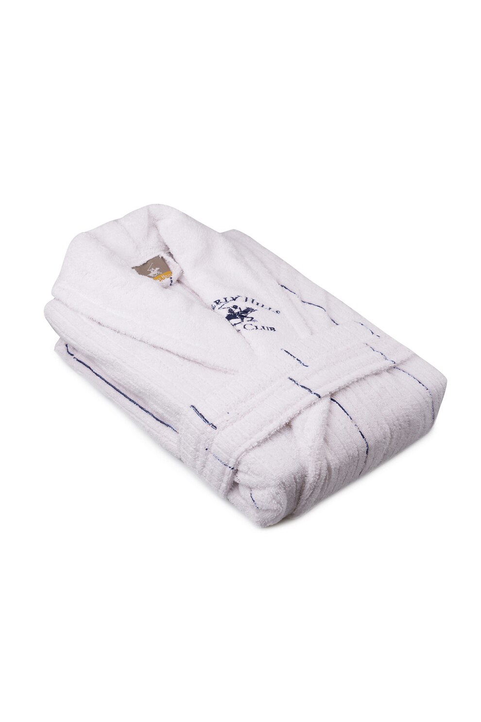 Beverly Hills Polo Club, Halat de baie unisex, 98% bumbac, 2% poliester, Alb, S-M