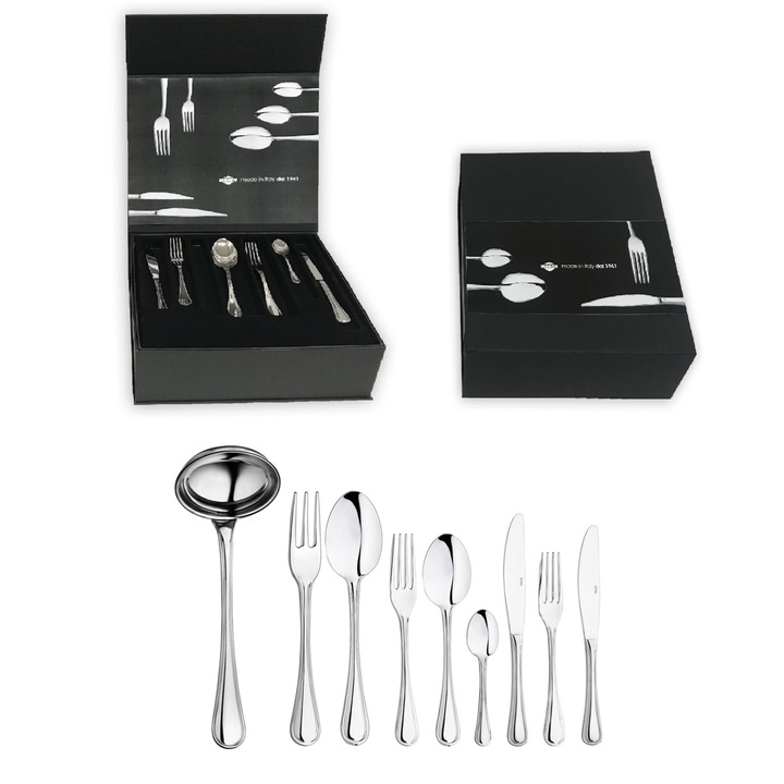 Комплект прибори за хранене Rugiada, Inoxriv, Луксозна кутия, 75 части