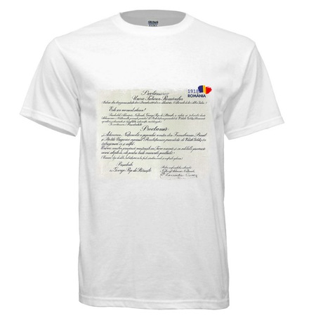 Tricou Centenar Proclamatia Unirii De La Alba Iulia 1 Decembrie 1918 Actul Unirii Femeie Alb Xl Emag Ro