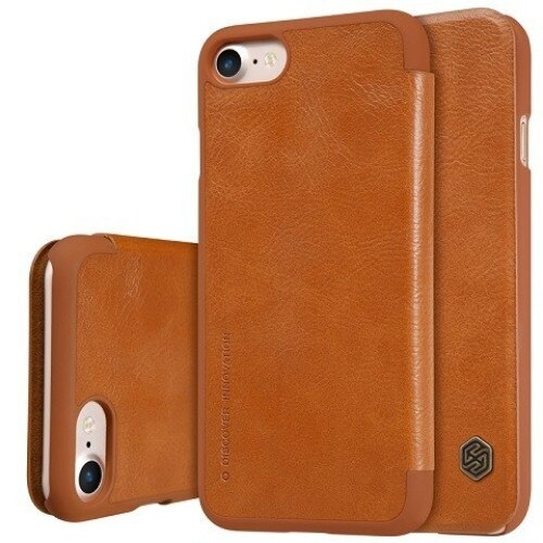 Husa protectie Nillkin Qin pentru Apple iPhone 7, Maro