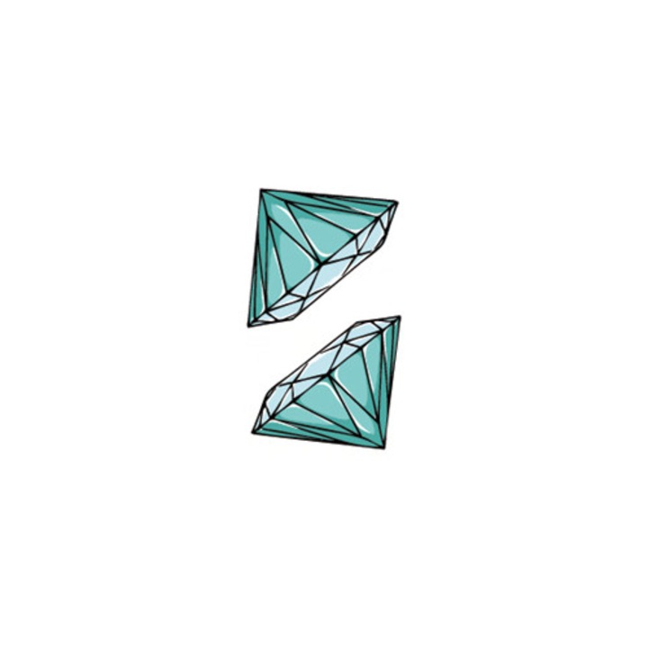 Tatuaj temporar Turquoise Diamonds , Multicolor, 6x10.5CM, pentru piele