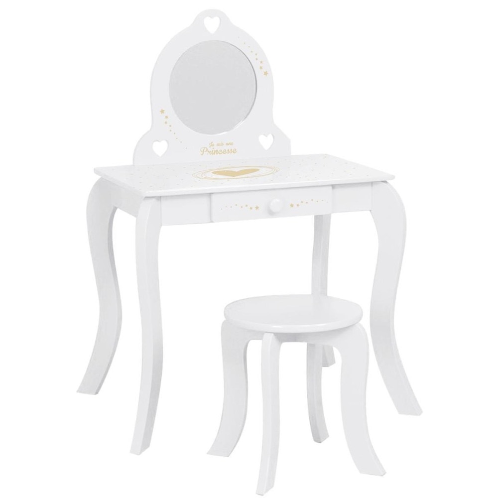 Set masa cu scaun Emako, MDF, Alb