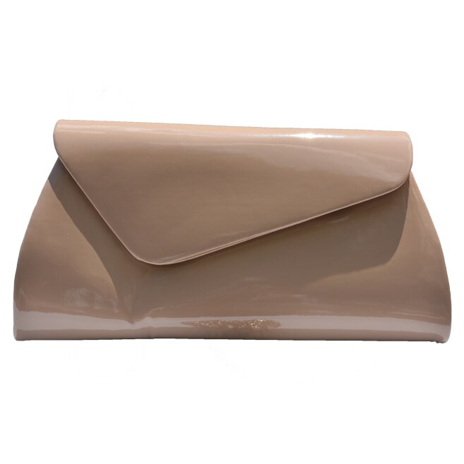 Poseta moderna pentru ocazii, aspect lacuit, D&J Exclusive, Maro deschis