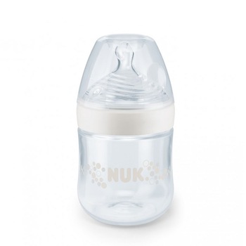 Biberon din polipropilena cu tetina din silicon Nuk Nature Sense 150 ml 0-6 luni 743694, Alb Biberon din polipropilena cu tetina din silicon Nuk Nature Sense 150 ml 0-6 luni 743694, Alb