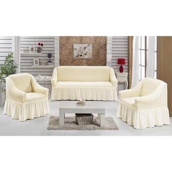 Set 3 piese, 1Husa pentru Canapea de 3 locuri si 2 Huse pentru Fotolii - Nude Lily Set 3 piese, 1Husa pentru Canapea de 3 locuri si 2 Huse pentru Fotolii - Nude Lily